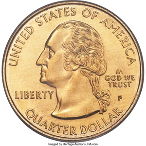 image for: 1999-P 25C New Jersey Quarter -- Struck on an Experimental Planchet -- MS68 PCGS. Manganese alloy planchets for the newfang...