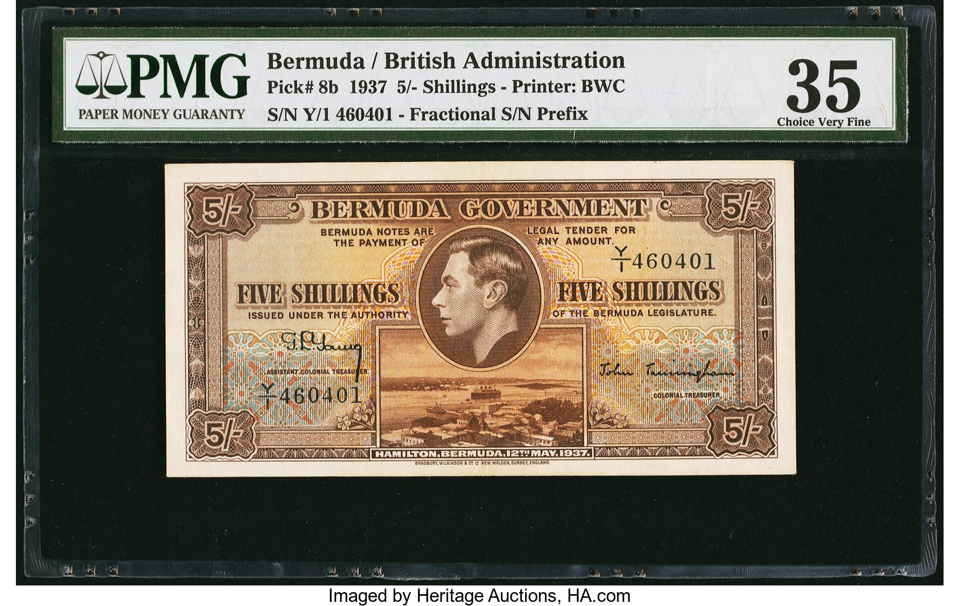 image for: Bermuda  5 shillings(B108bs1)