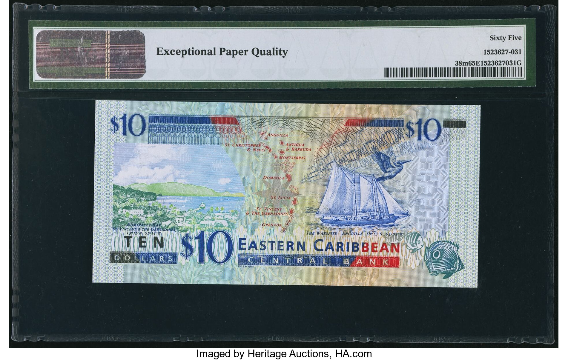 image for: East Caribbean States  10 dollars (B222v)