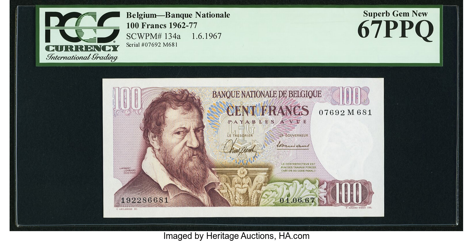 Banque Nationale de Belgique 100 francs B581c,P134 01 03 1971 
