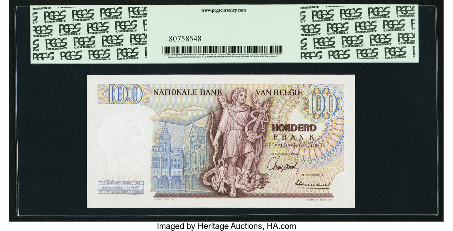 image for: Belgium  100 francs (B581as)