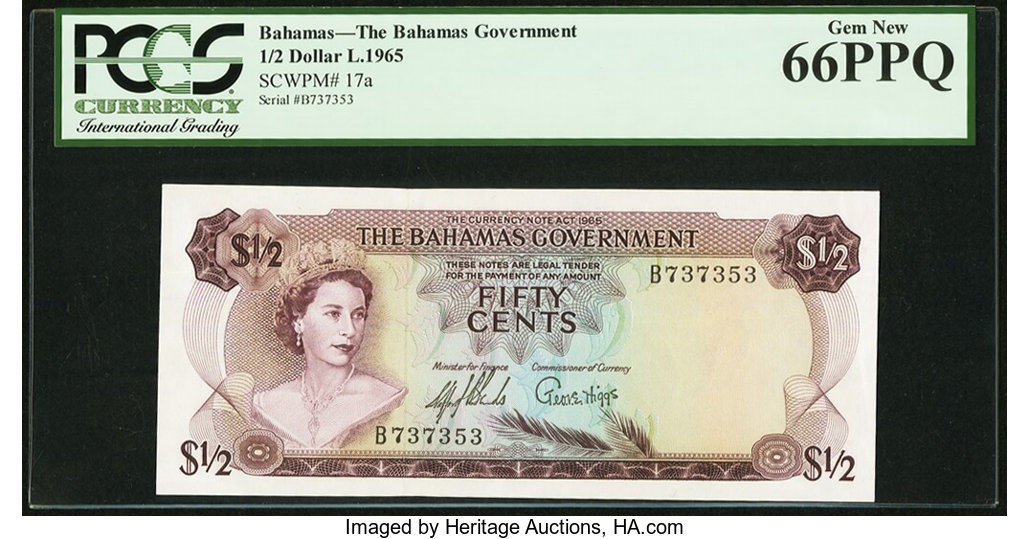 image for: Bahamas  1/2 dollar (B116az)