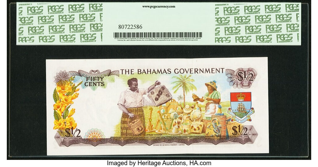 image for: Bahamas  1/2 dollar (B116az)
