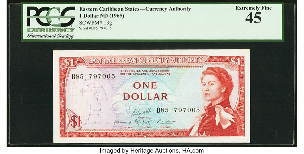image for: East Caribbean States  1 dollar (B101b6)