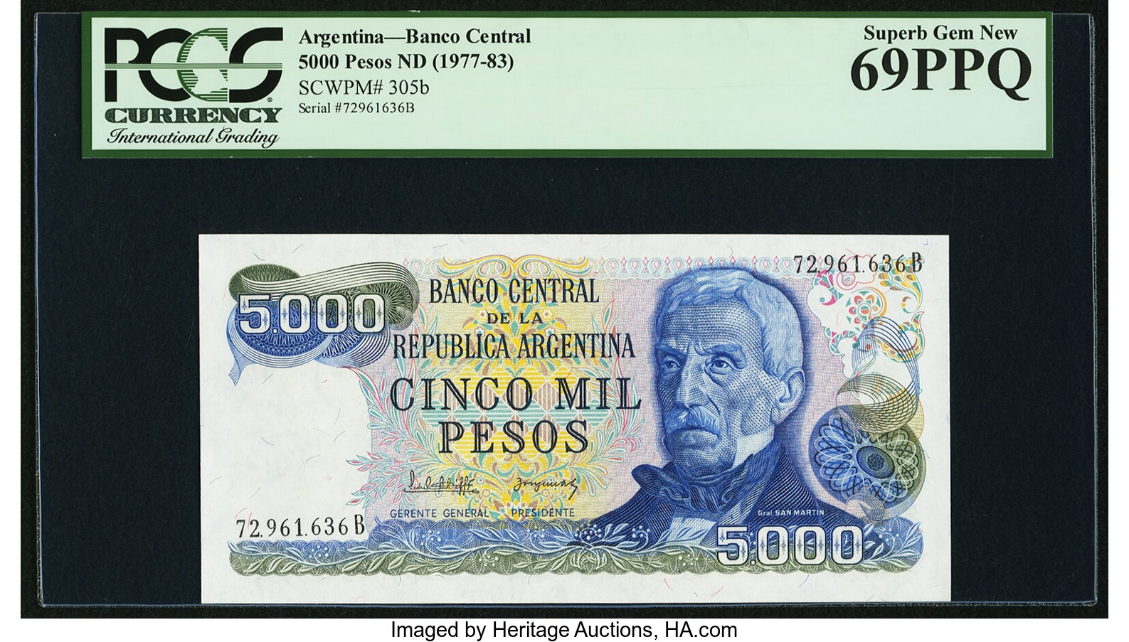 image for: Argentina  5,000 pesos (B358d)