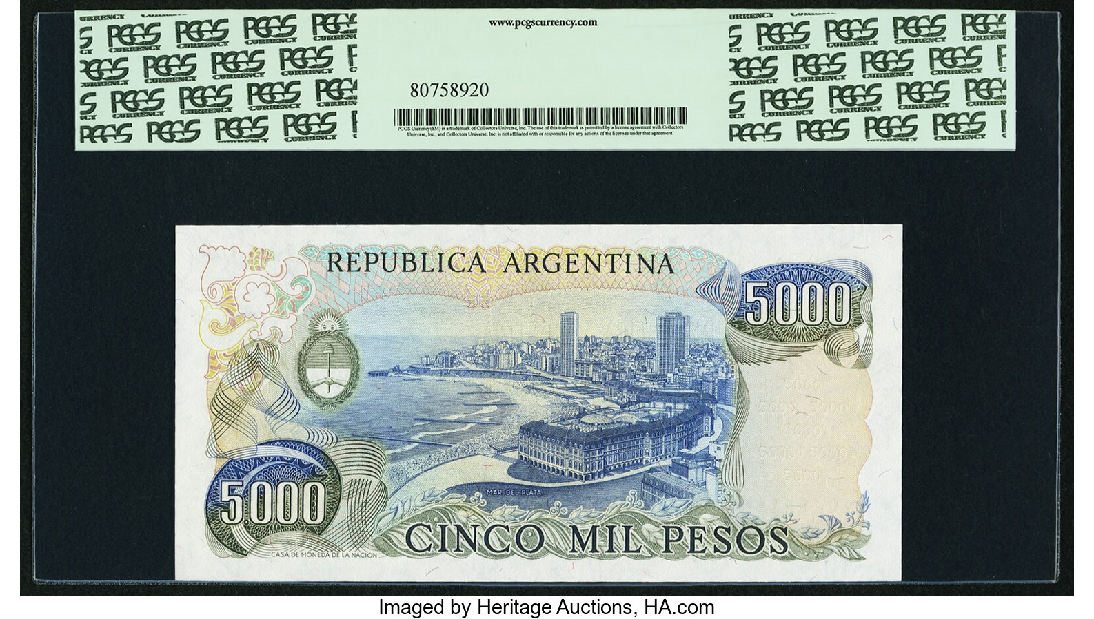 image for: Argentina  5,000 pesos (B358a)