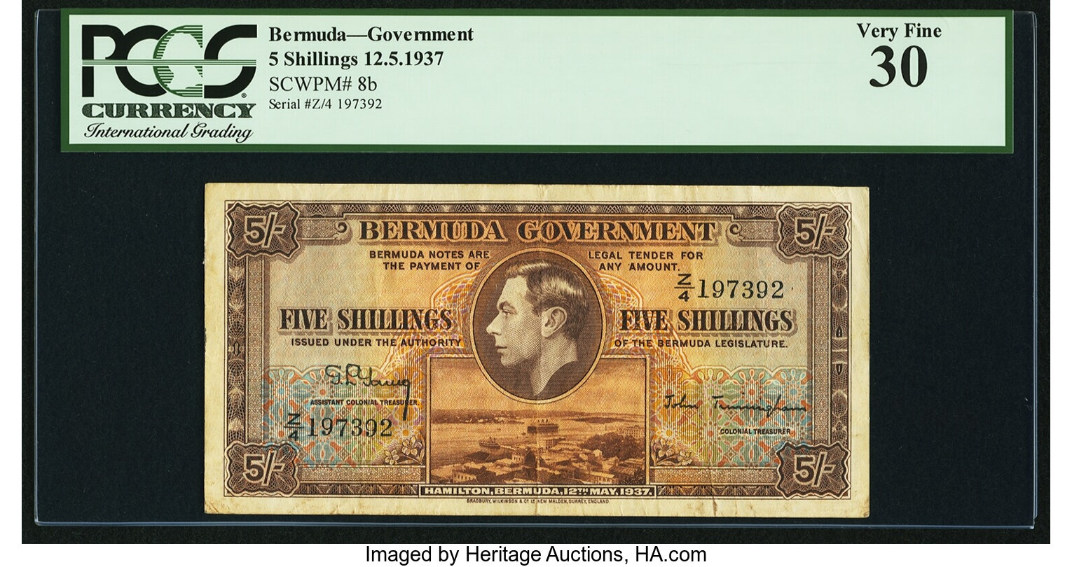 image for: Bermuda  5 shillings(B108bs2)