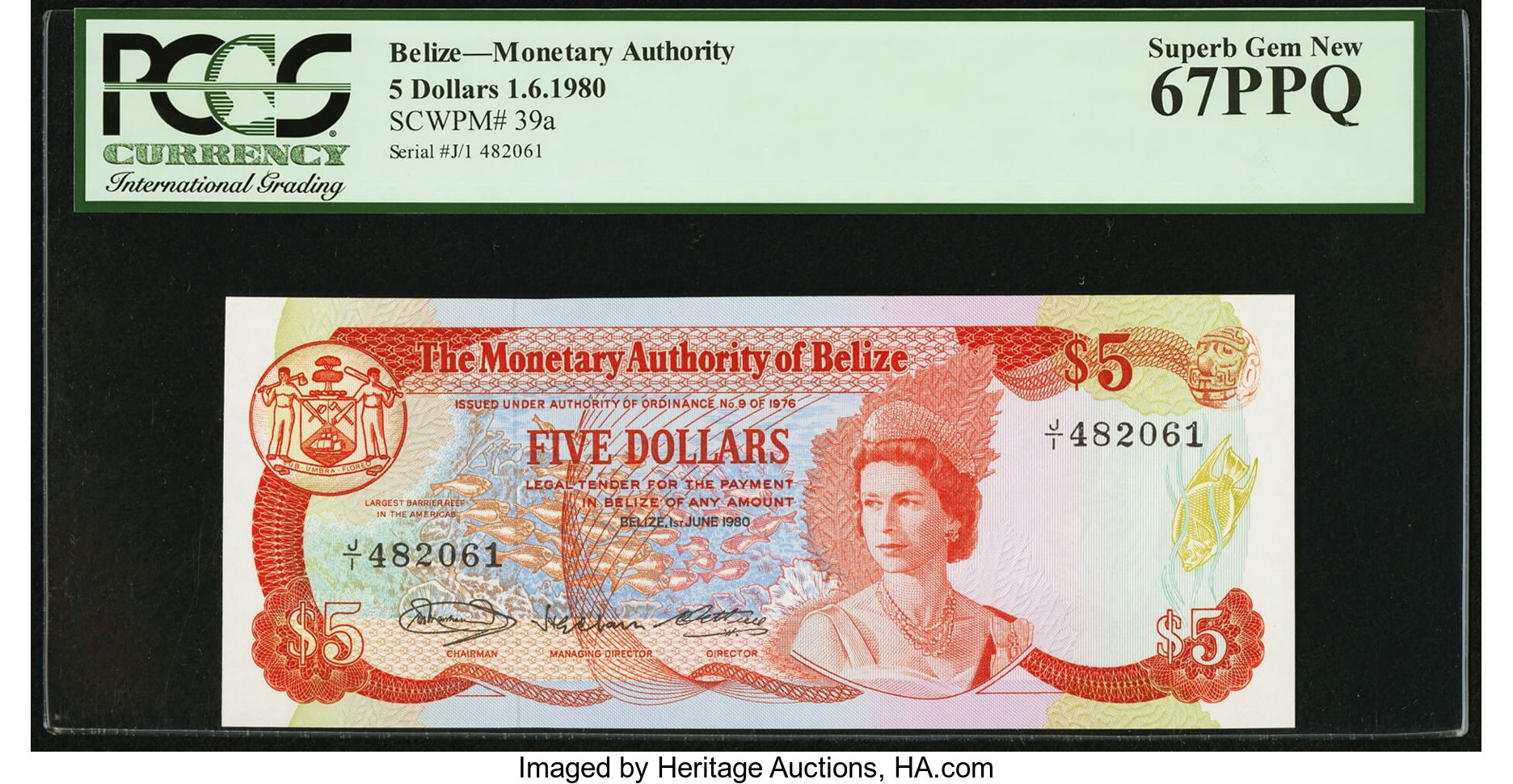 image for: Belize  5 dollars (B202as1)