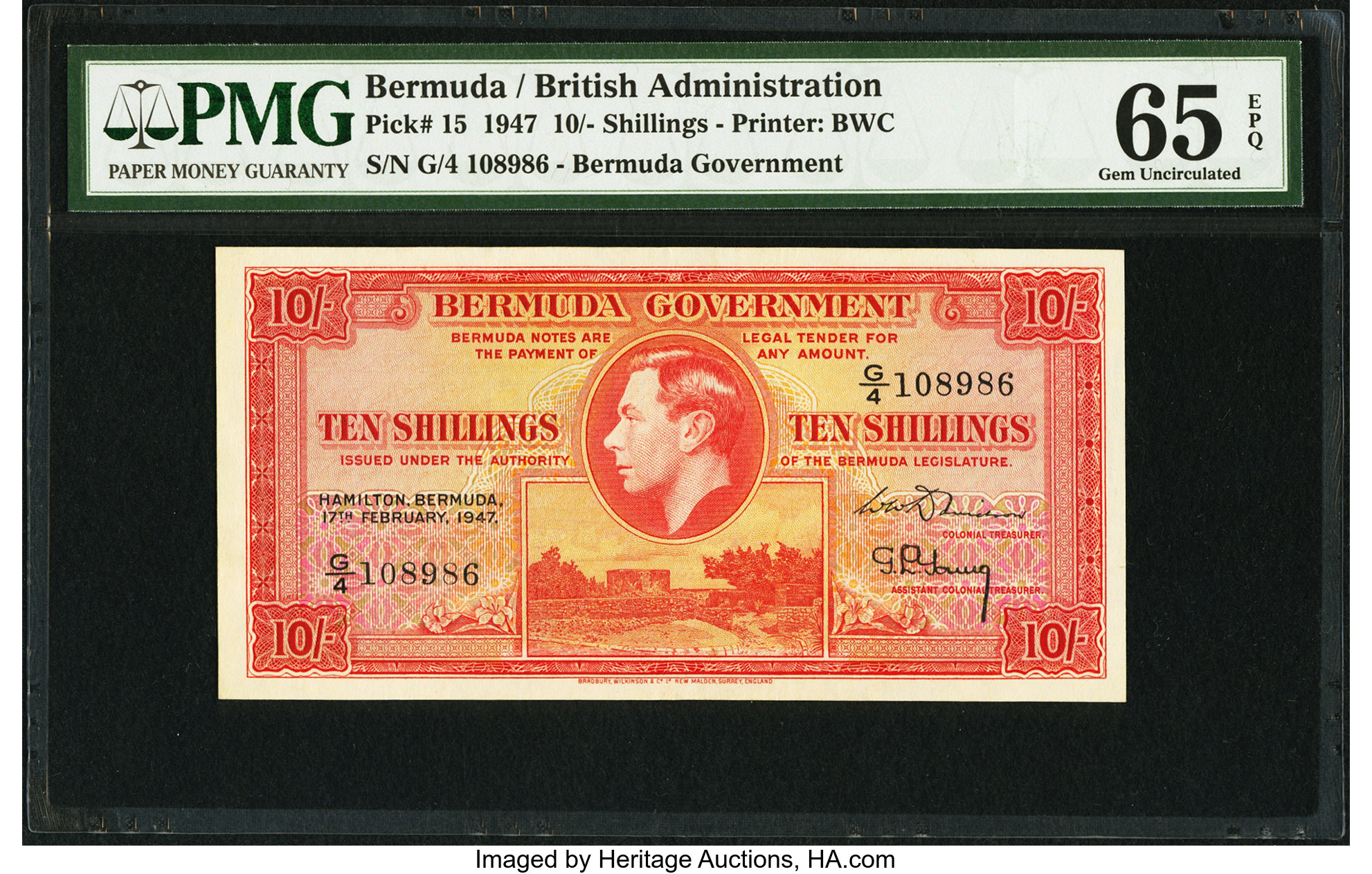 image for: Bermuda  10 shillings(B116at)