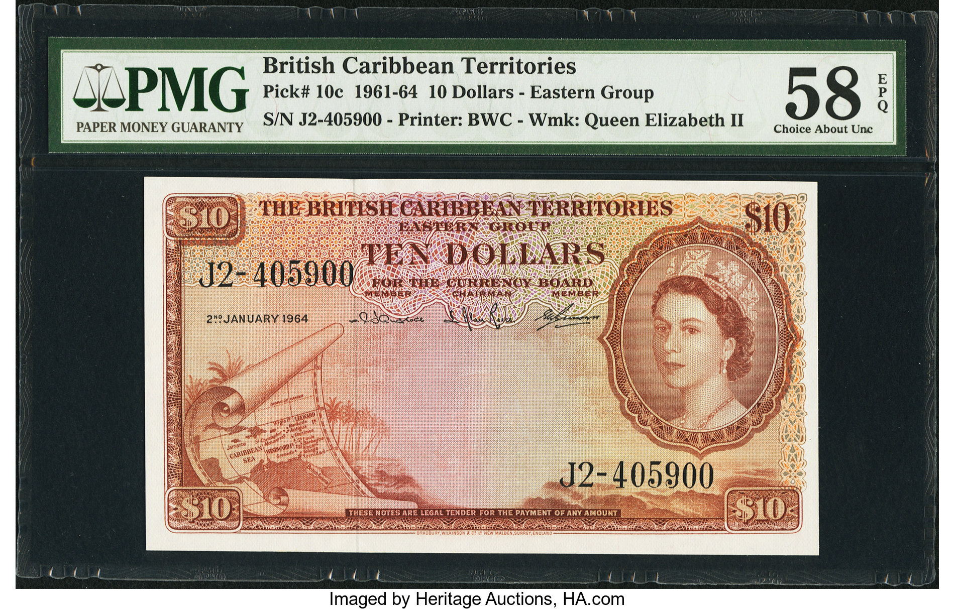 image for: British Caribbean Territories  10 dollars(B110c)