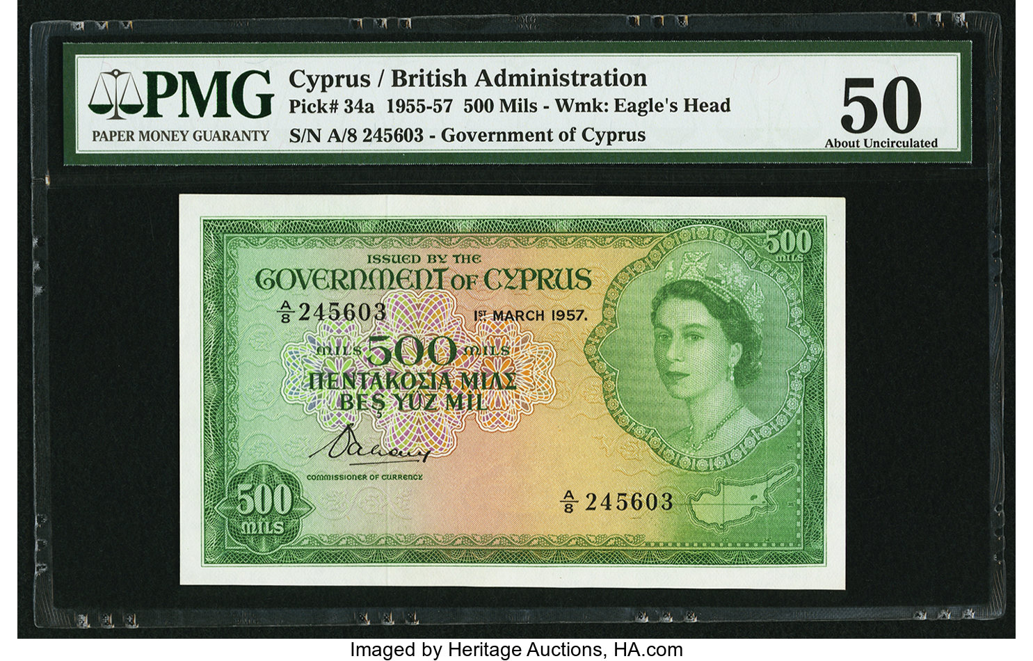 image for: Cyprus  500 mils (B134b)