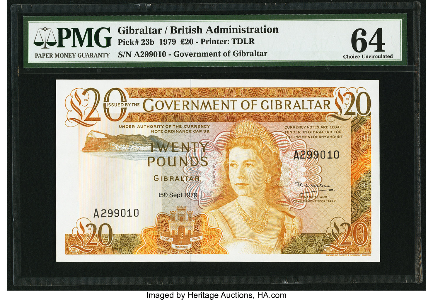 image for: Gibraltar  20 pounds (B121c)