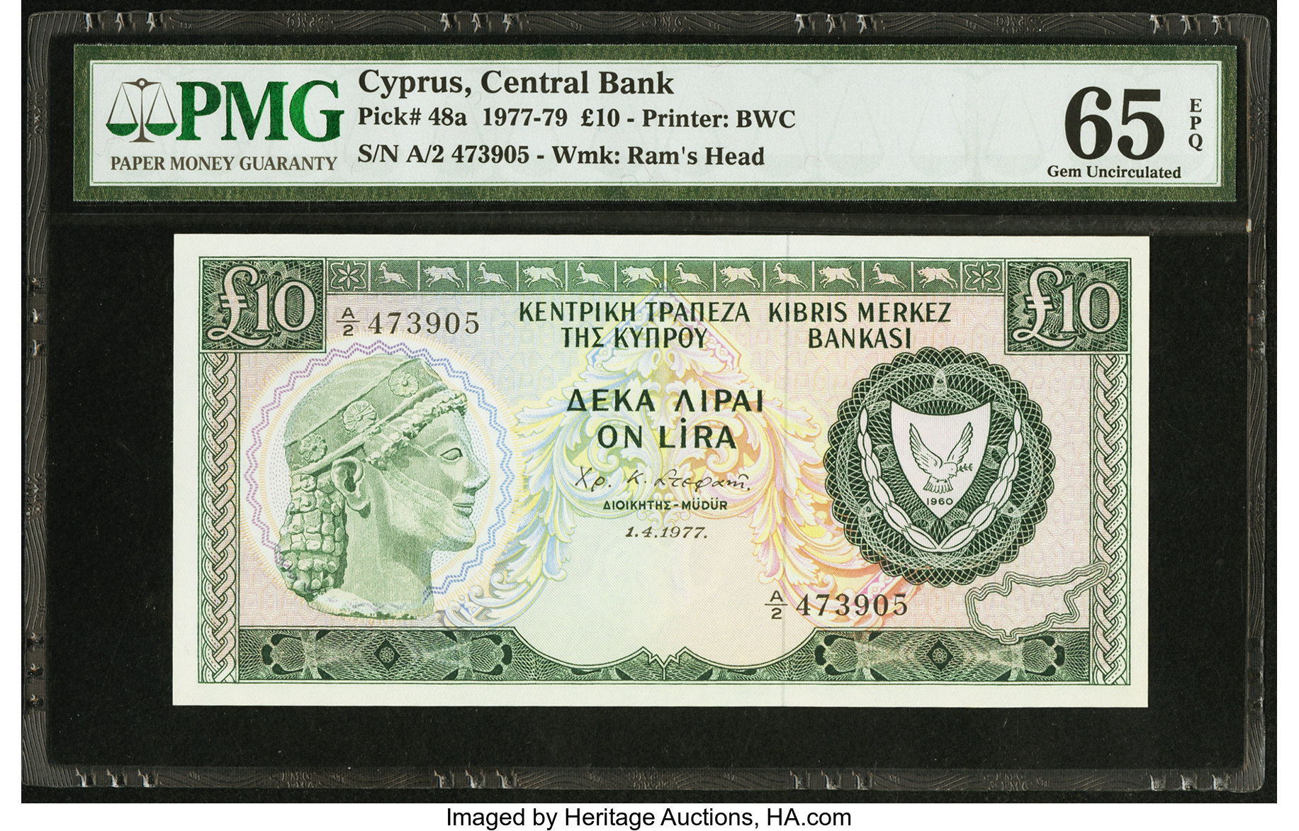 image for: Cyprus  10 pounds (B308f)