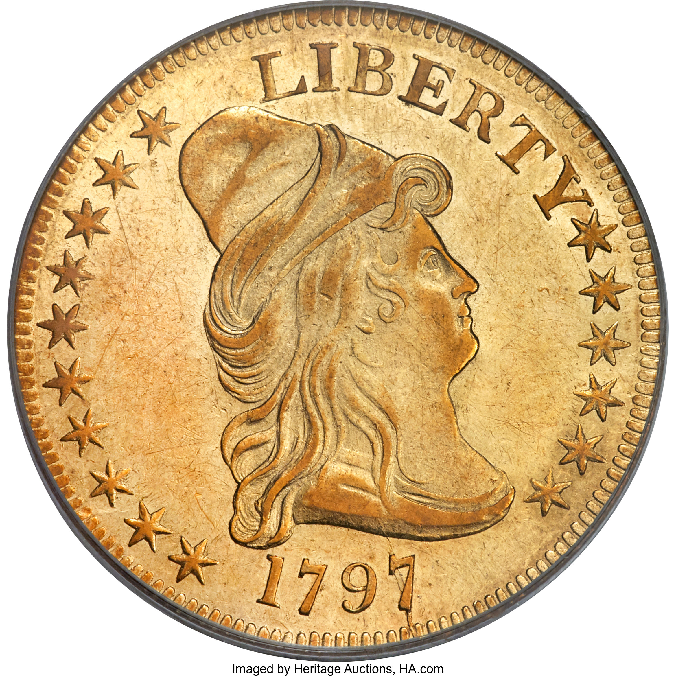 image for: 1797 $10 Large Eagle, BD-2, High R.4, XF45 PCGS....