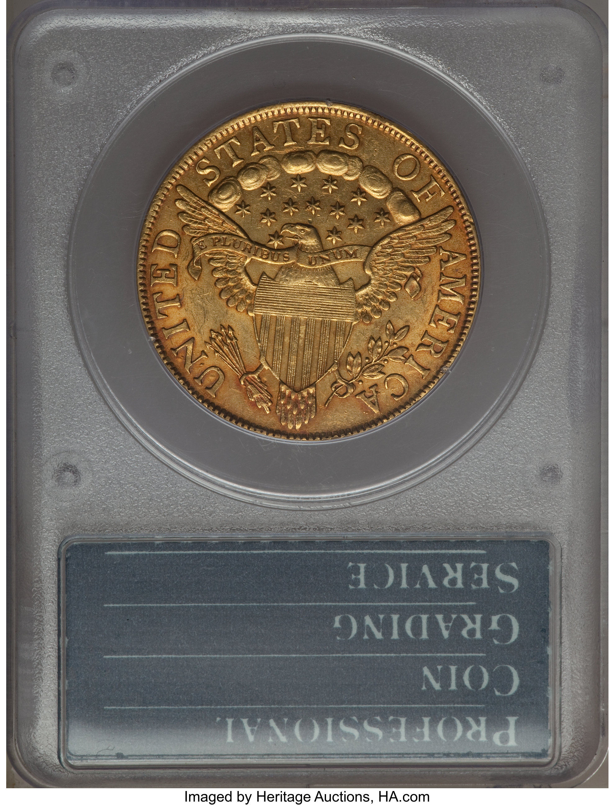 image for: 1799 $10 Small Obverse Stars, BD-2, High R.5, AU50 PCGS....