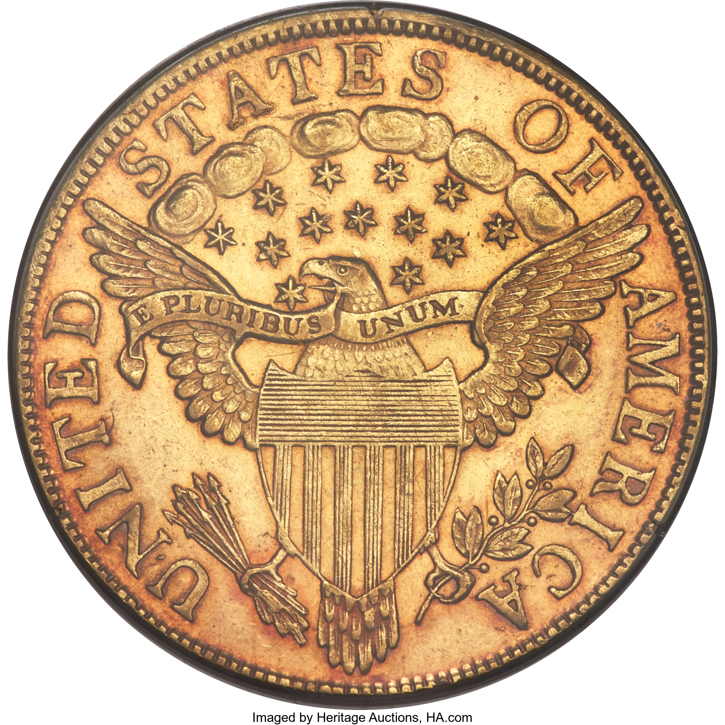 image for: 1799 $10 Small Obverse Stars, BD-2, High R.5, AU50 PCGS....