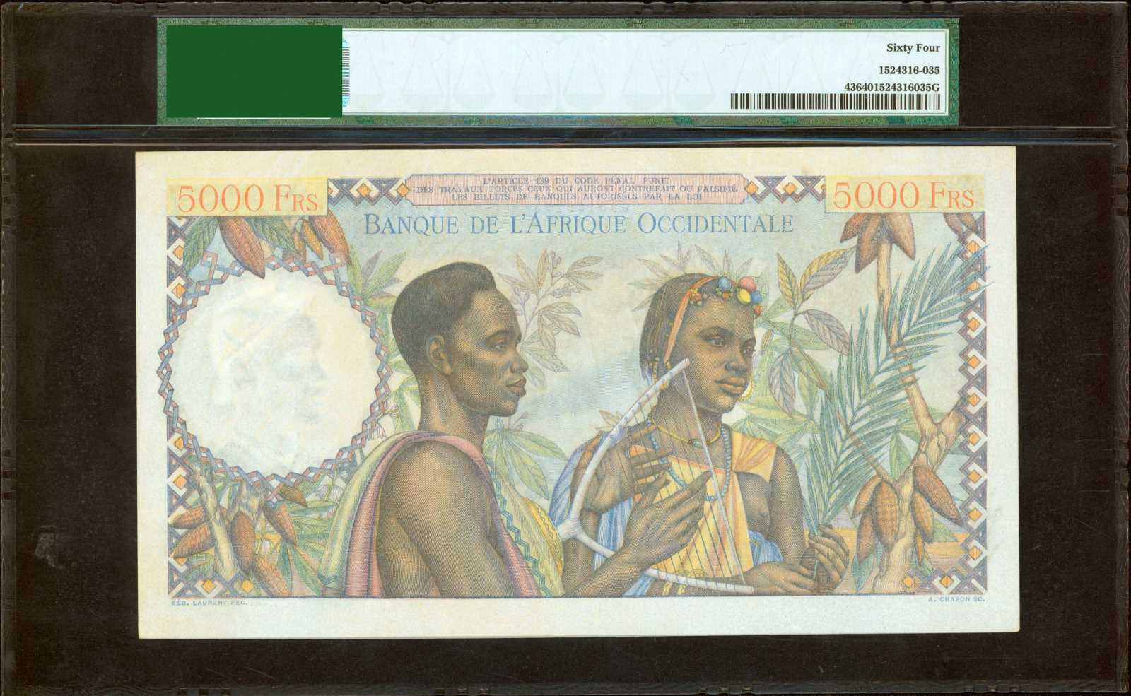 image for: French West Africa  5,000 francs(B127d)