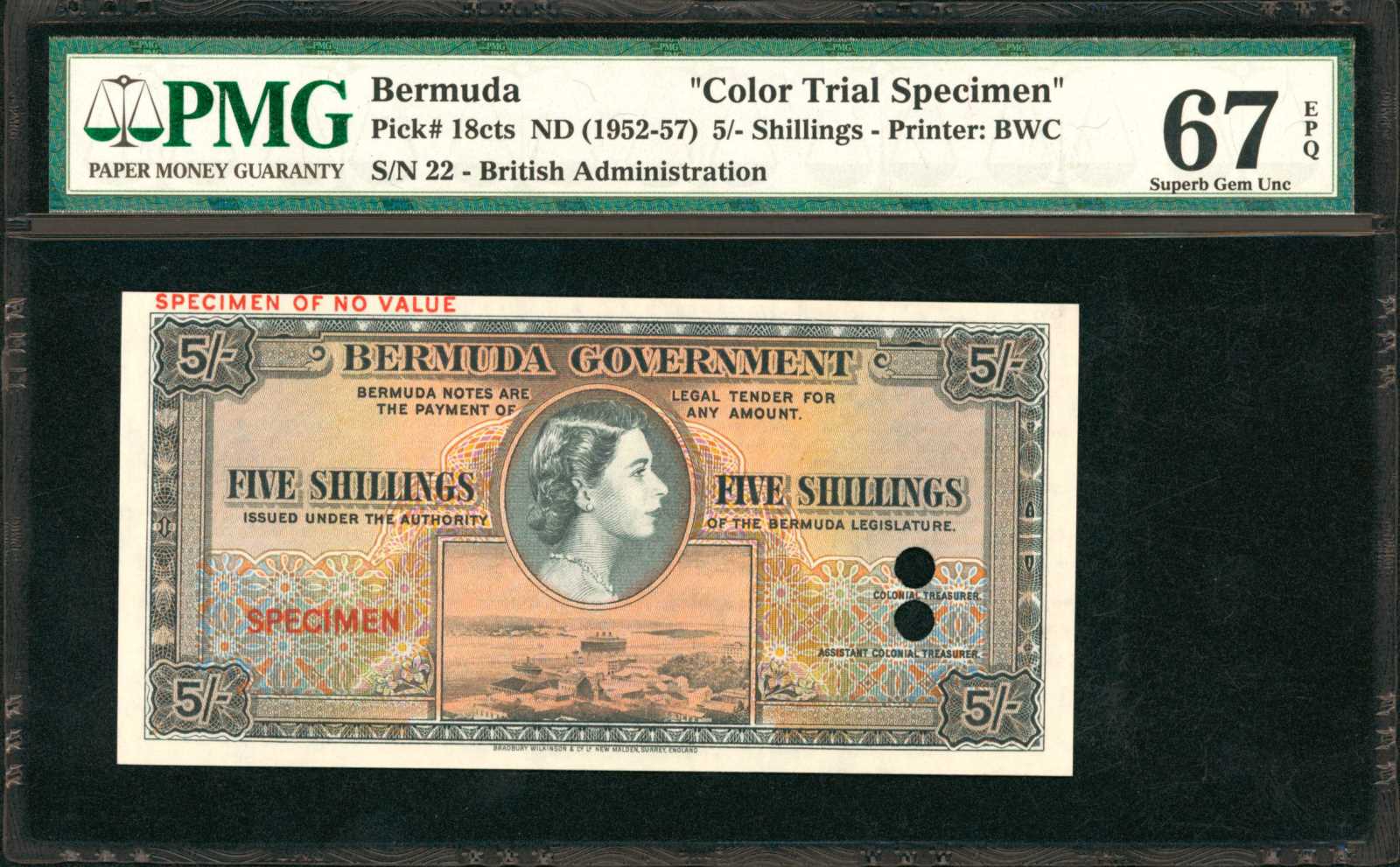 image for: Bermuda  5 shillings (B119p)