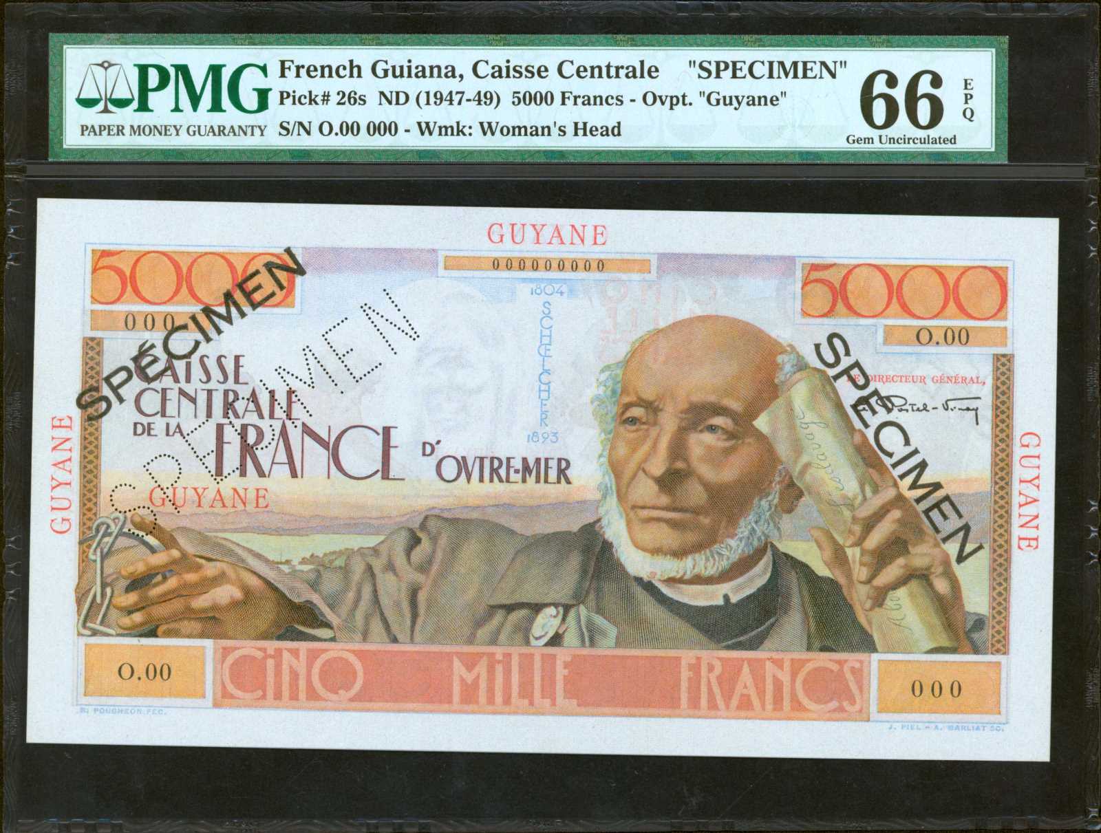 image for: French Guiana  5,000 francs (B410a)
