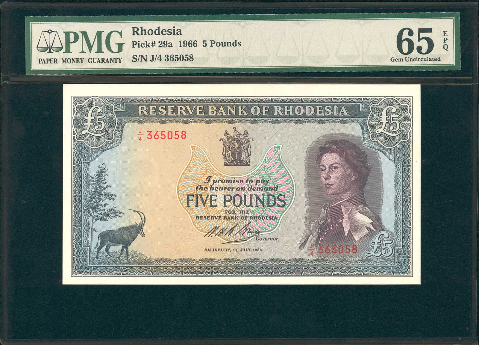 image for: Rhodesia  5 pounds(B106a)