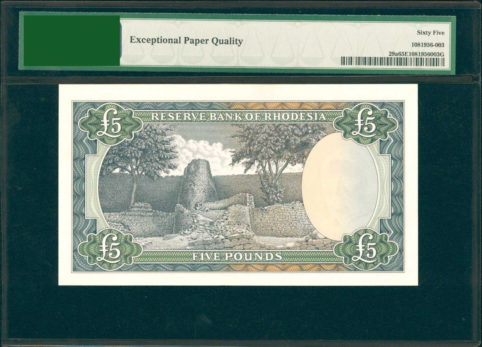 image for: Rhodesia  5 pounds(B106a)