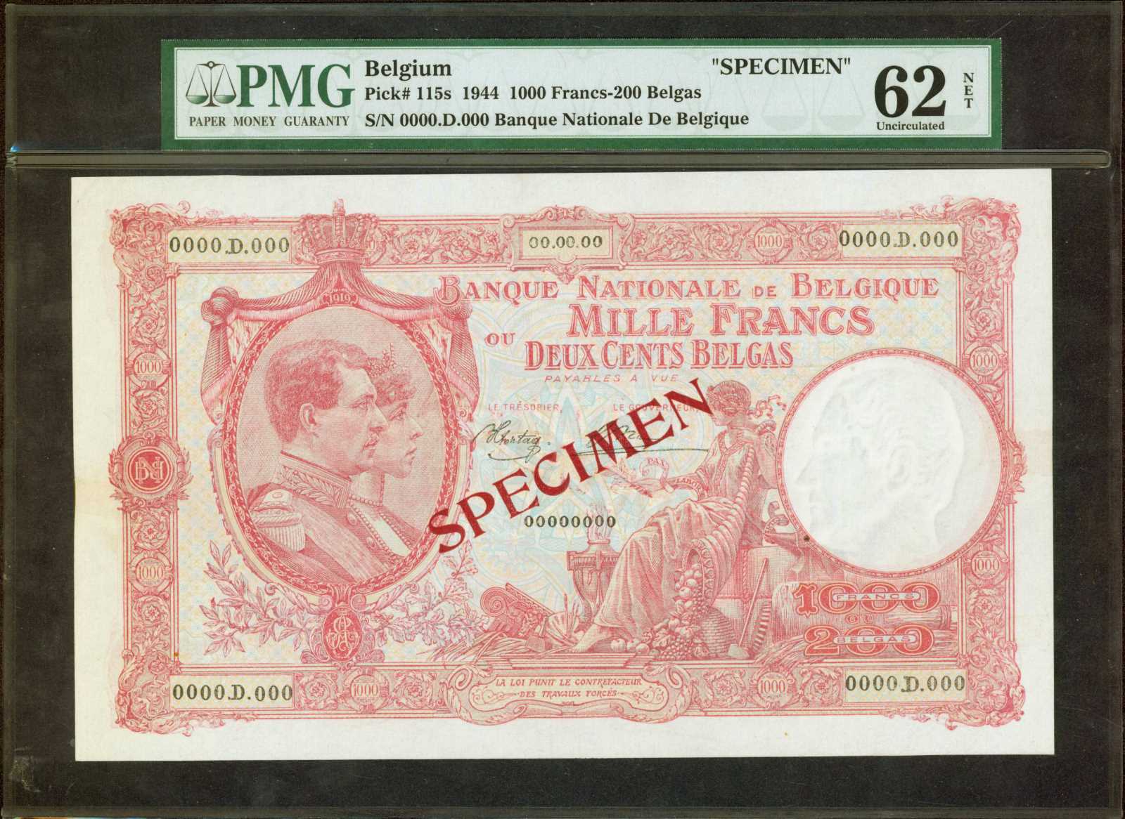 image for: Belgium  1,000 francs / 200 belgas (B567as2)