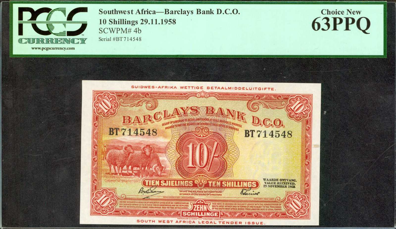 image for: South West Africa  10 shillings(B104p)