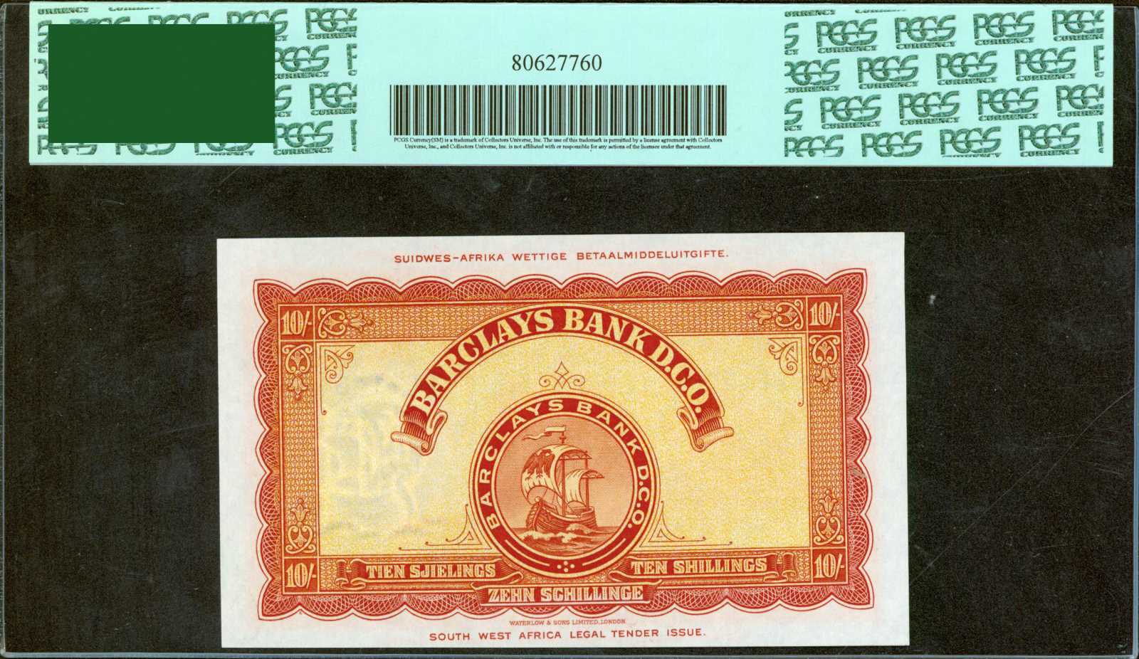 image for: South West Africa  10 shillings(B104a)