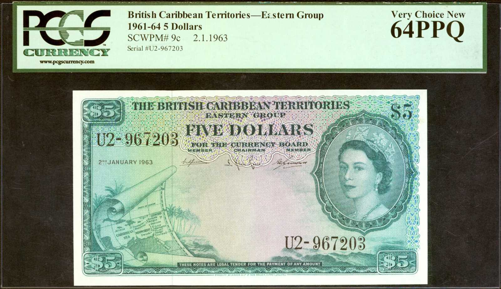 image for: British Caribbean Territories  5 dollars(B109ds)