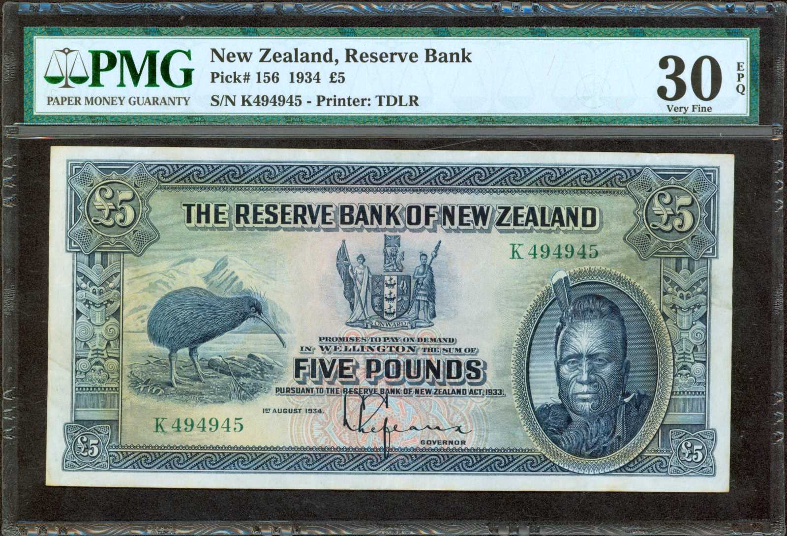 image for: New Zealand  5 pounds (B103a)