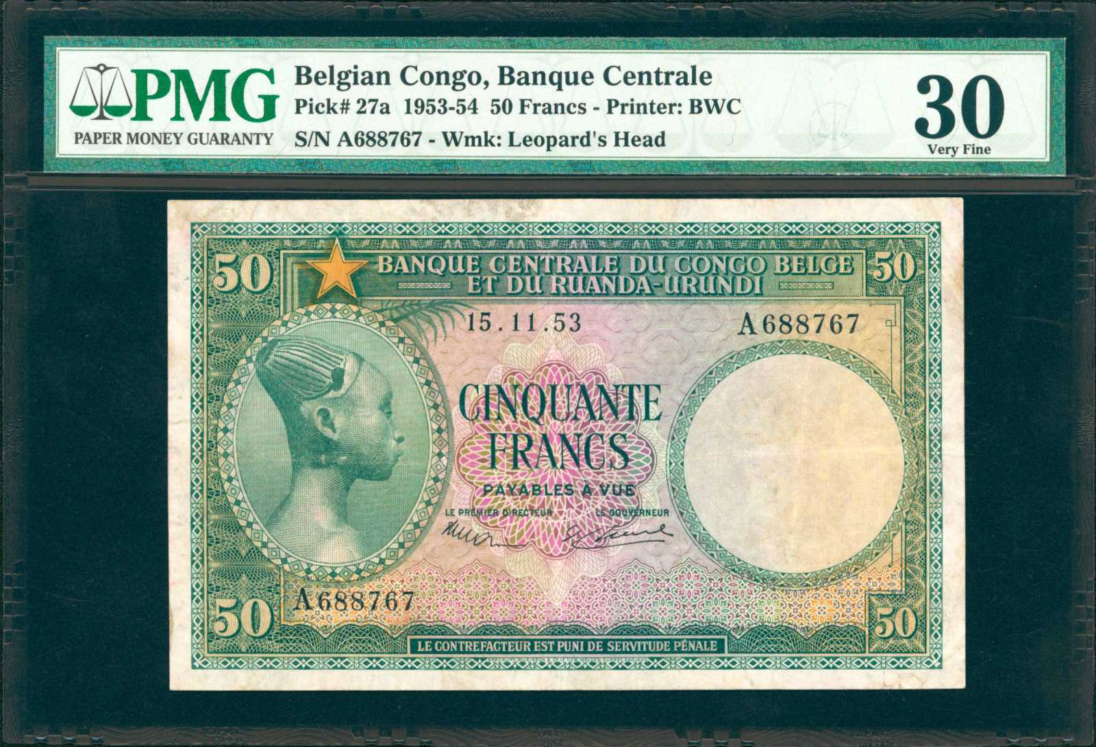 image for: Belgian Congo  50 francs(B307c)