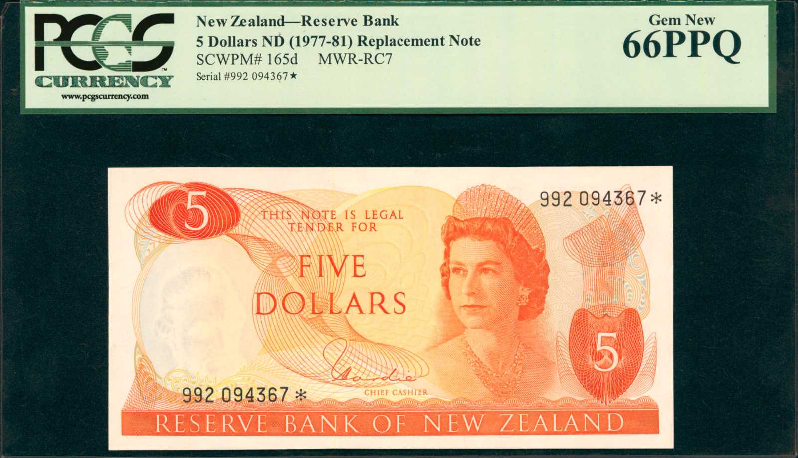 image for: New Zealand  5 dollars (B112ds)