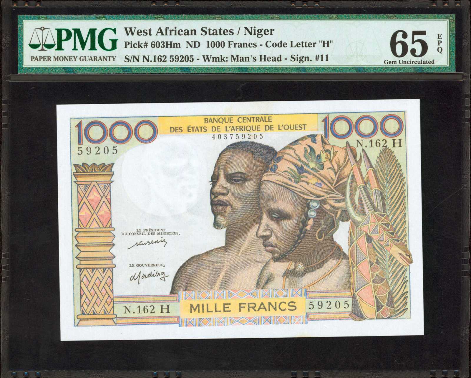 image for: West African States  1,000 francs (B108Ha)