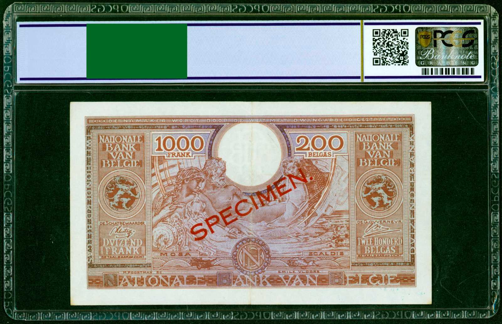 image for: Belgium  1,000 francs = 200 belgas (B573as2)