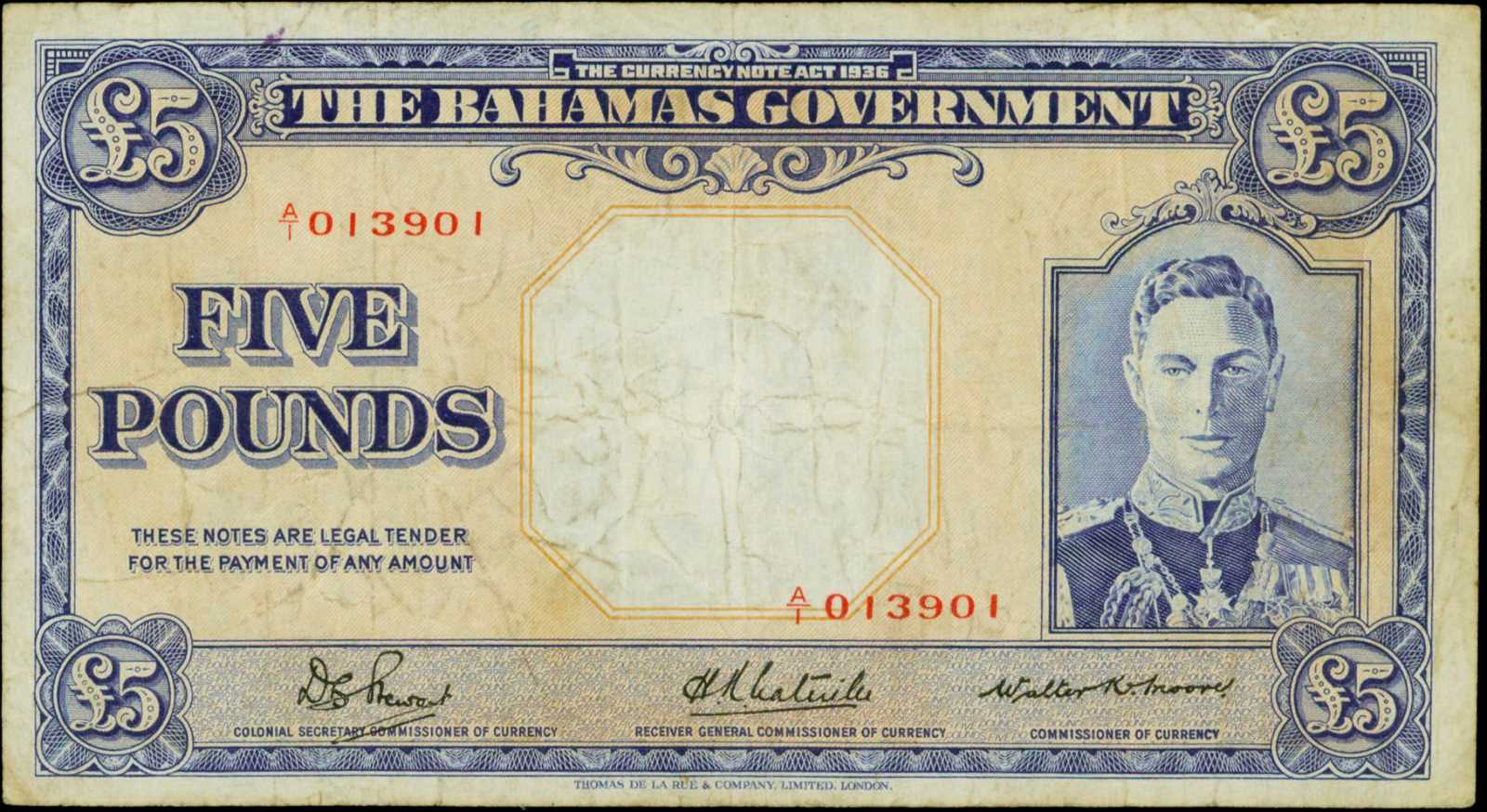 image for: Bahamas  5 pounds(B111a)