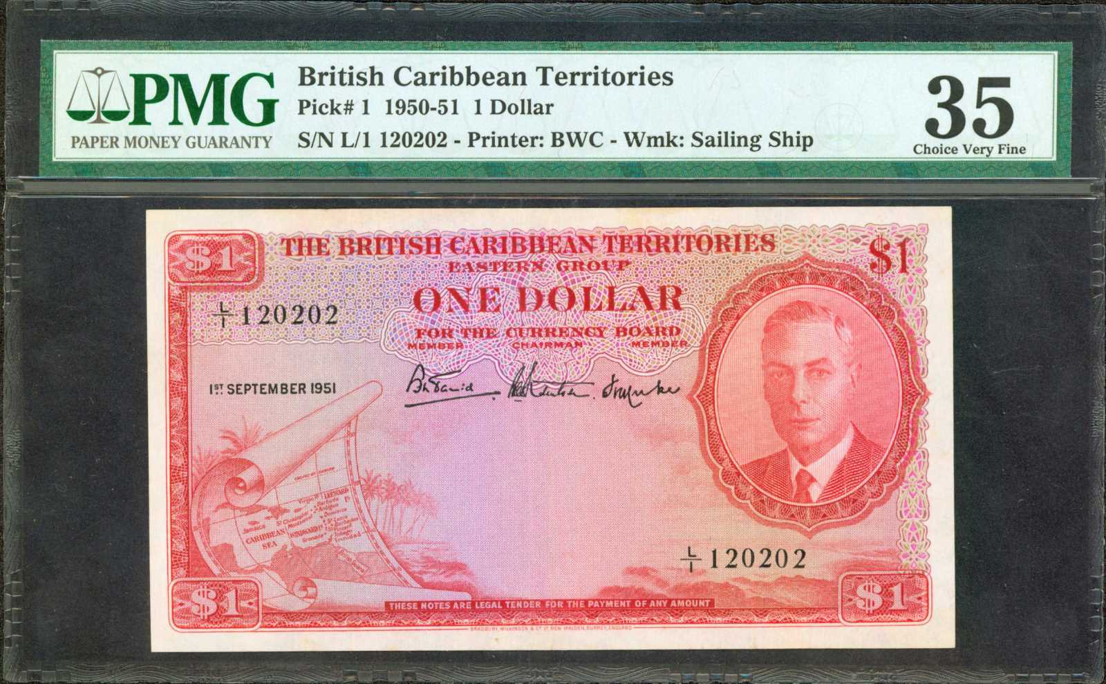 image for: British Caribbean Territories  1 dollar(B101b)