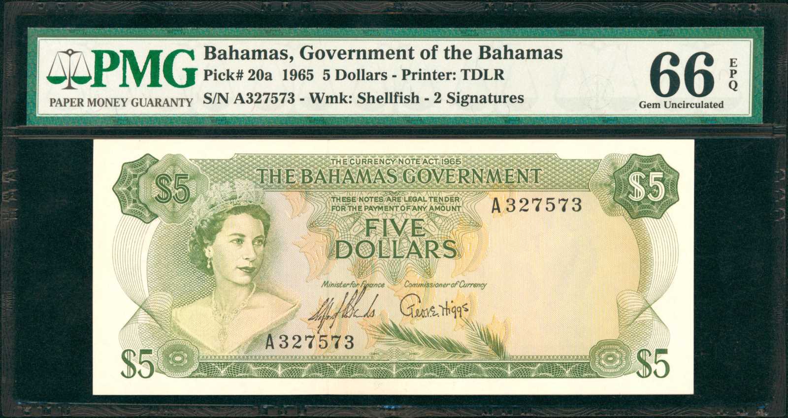 image for: Bahamas  5 dollars (B119a)