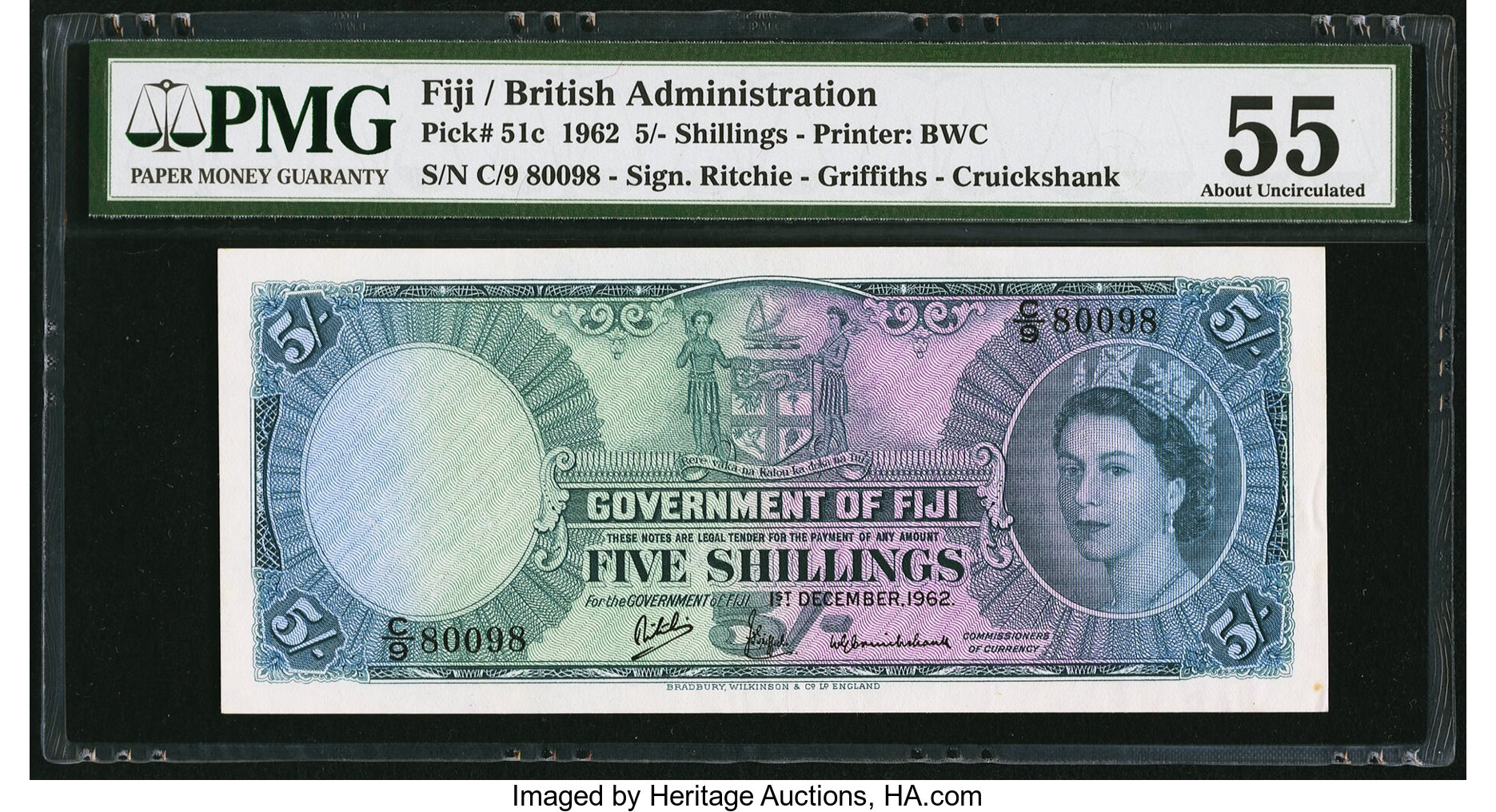 image for: Fiji  5 shillings (B328t)