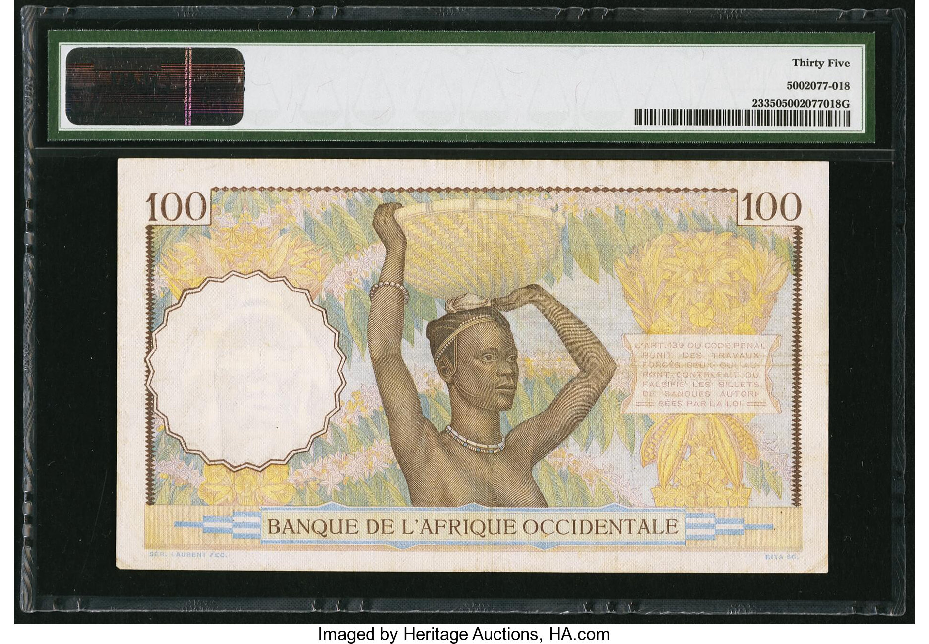 image for: French West Africa  100 francs(B110p)