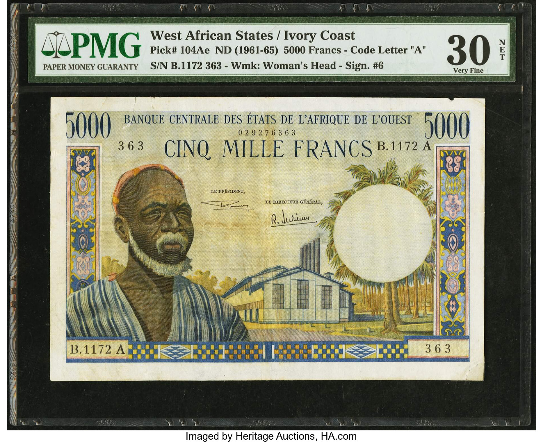 image for: West African States  5,000 francs (B109Ag)
