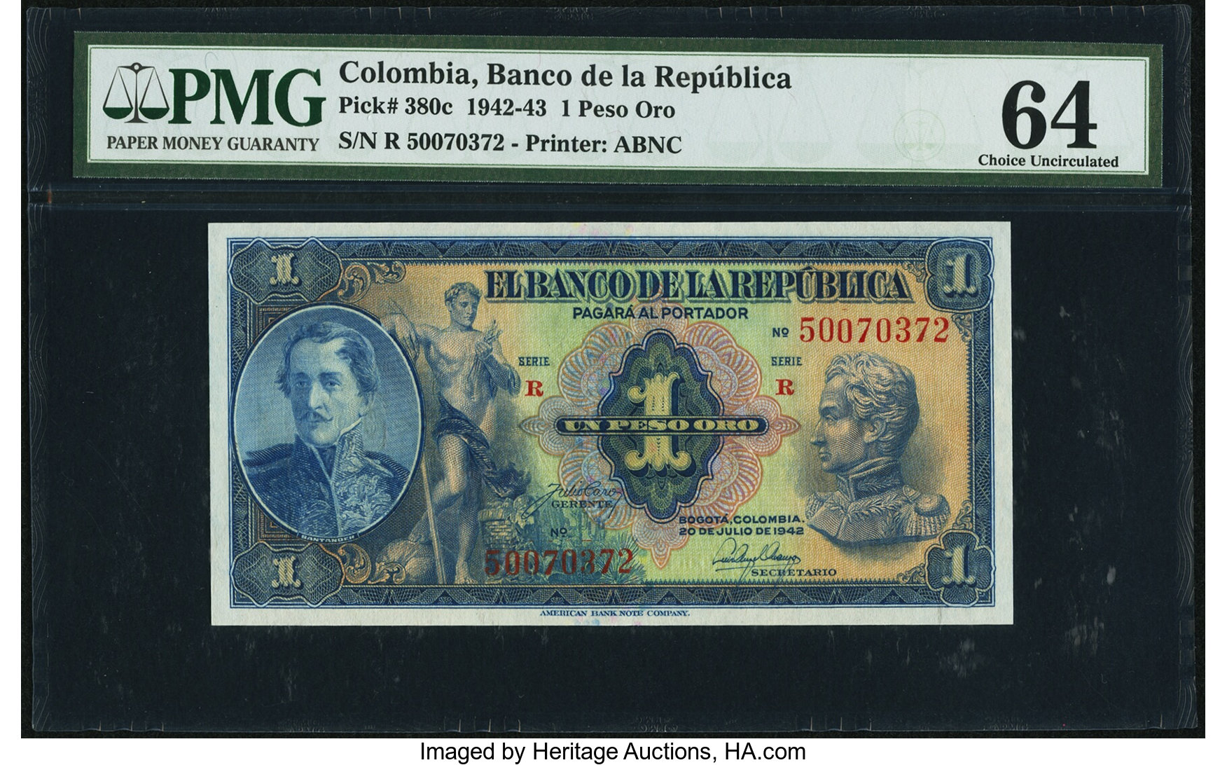 image for: Colombia  1 peso oro(B922c)