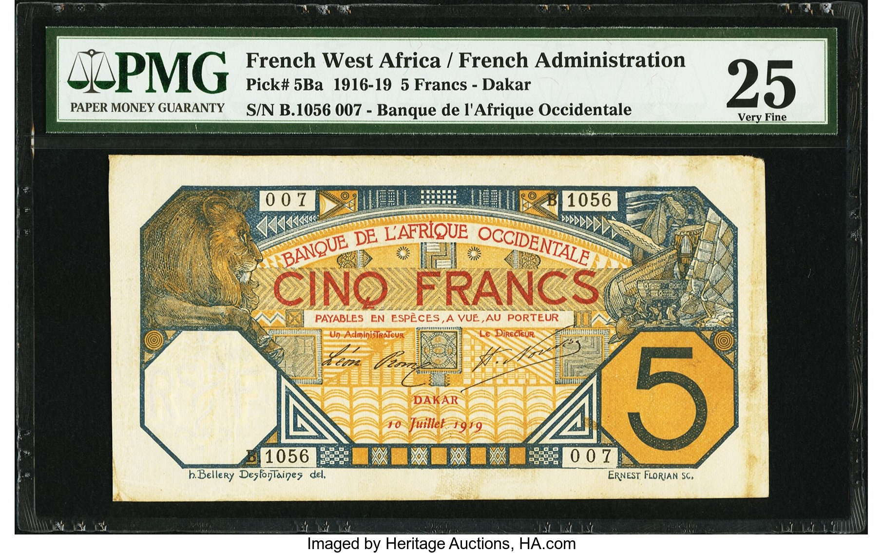 image for: French West Africa  5 francs (B101Gb2)
