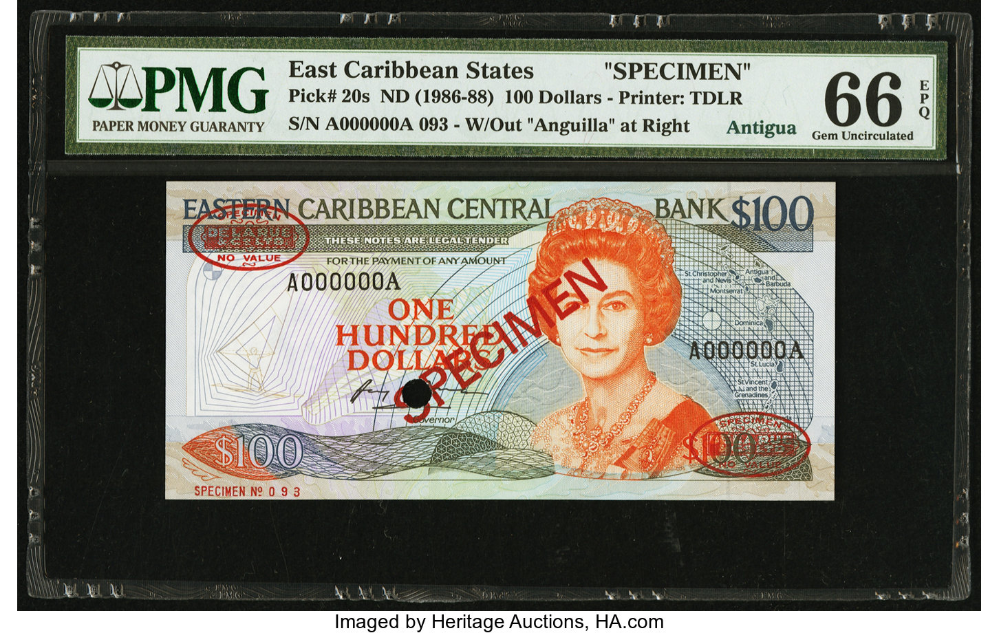 image for: East Caribbean States  100 dollars (B204u)