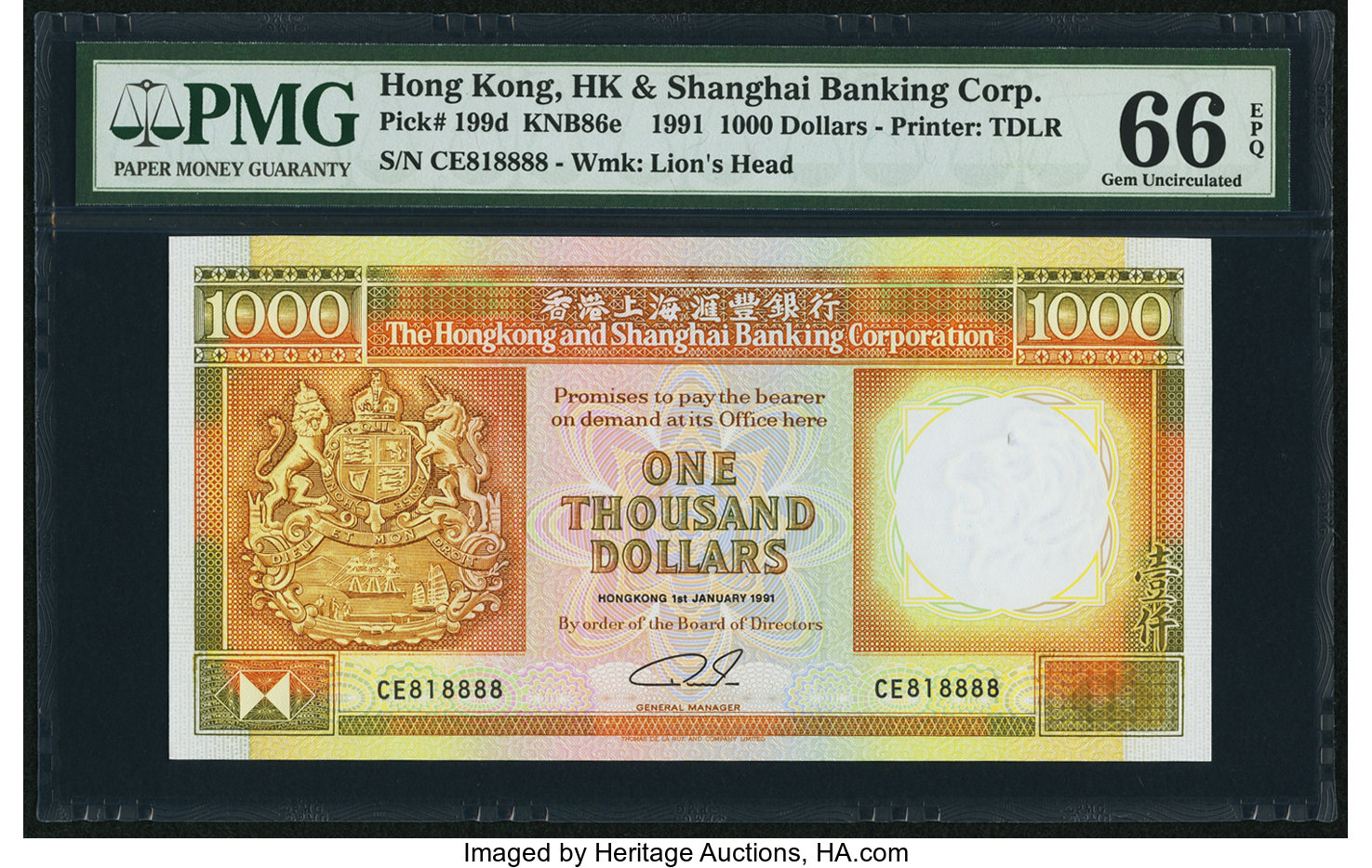 image for: Hong Kong  1,000 dollars (B680b)