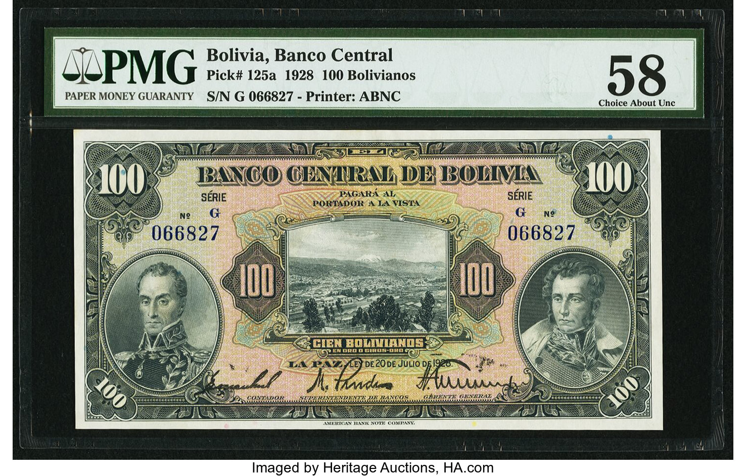 image for: Bolivia  100 bolivianos = 10 bol?vares(B313f)