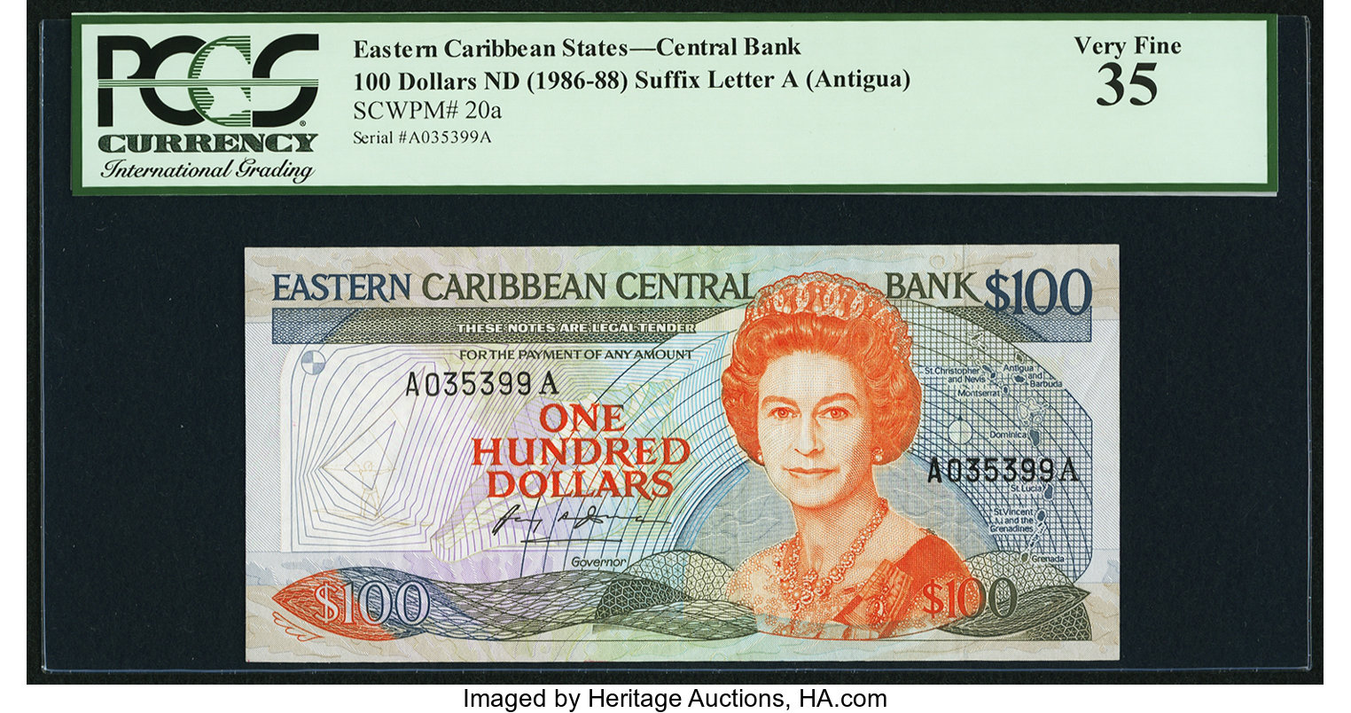 image for: East Caribbean States  100 dollars (B204g)