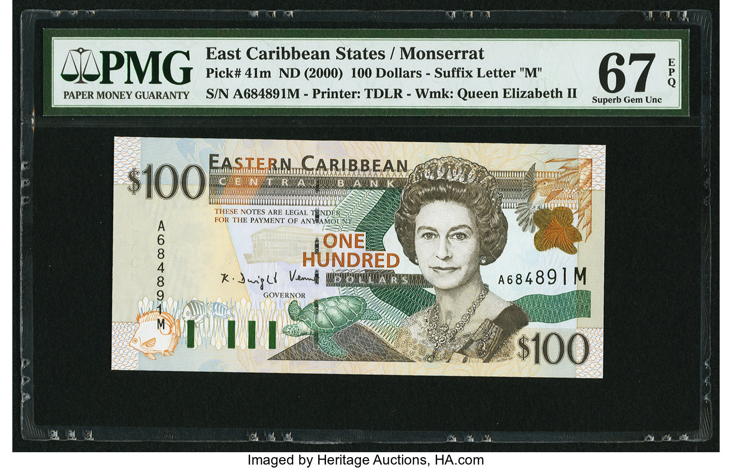 image for: East Caribbean States  100 dollars (B225a)
