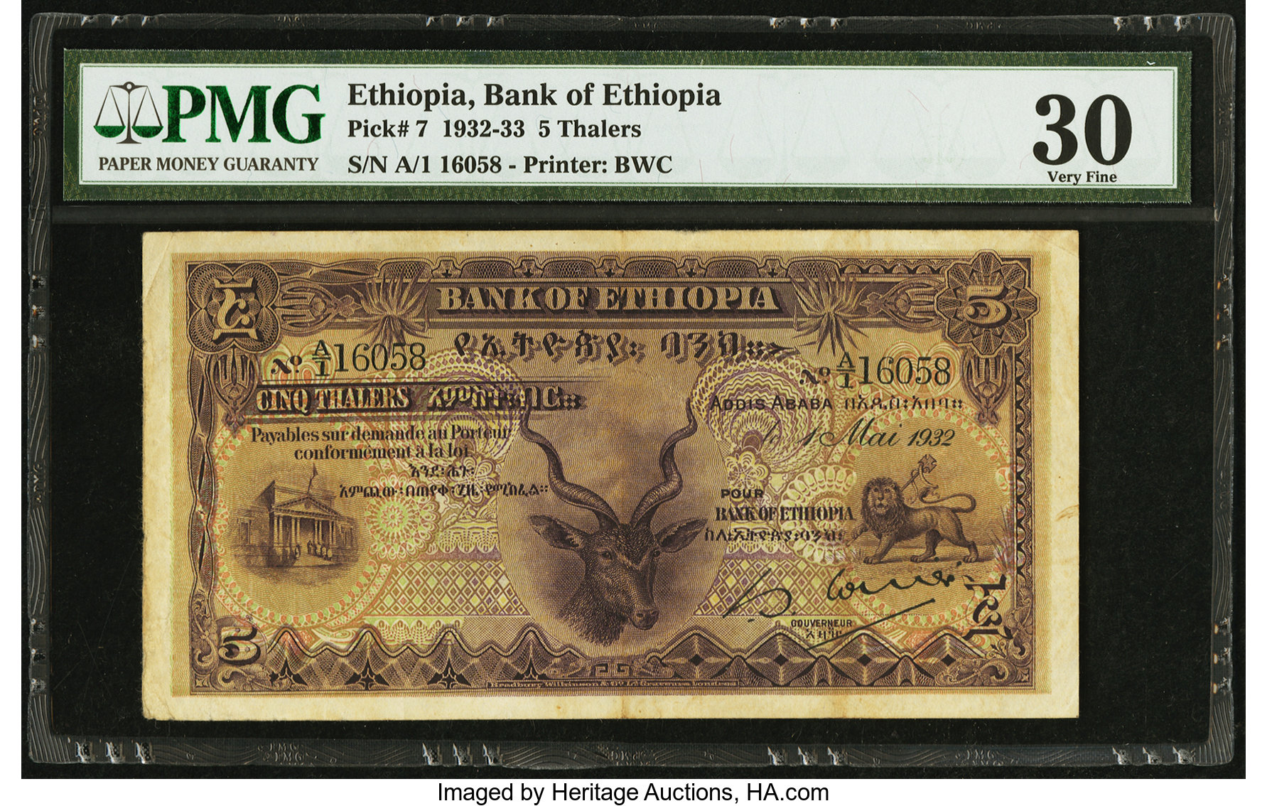 image for: Ethiopia  5 thalers(B102b)