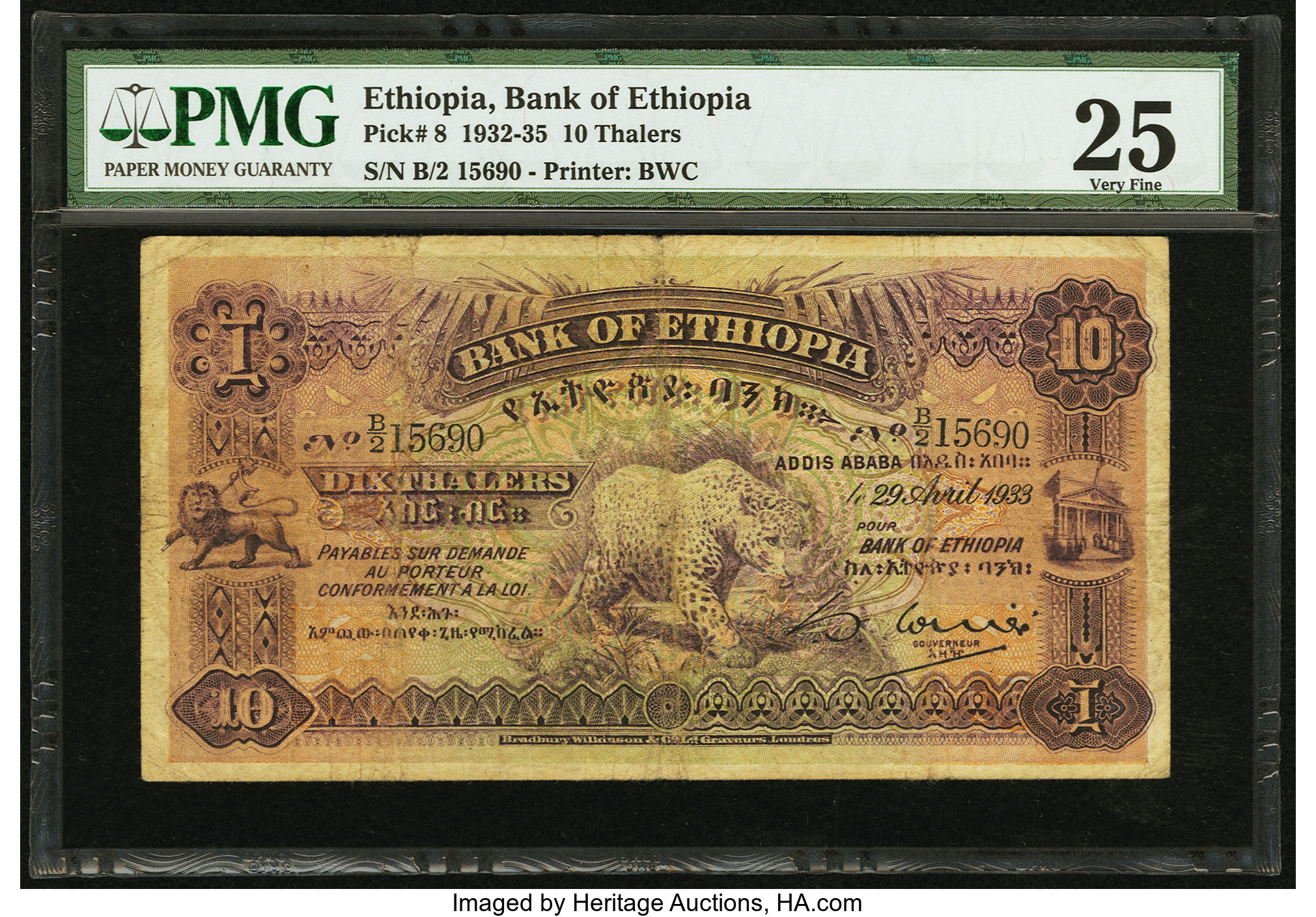 image for: Ethiopia  10 thalers(B103c)