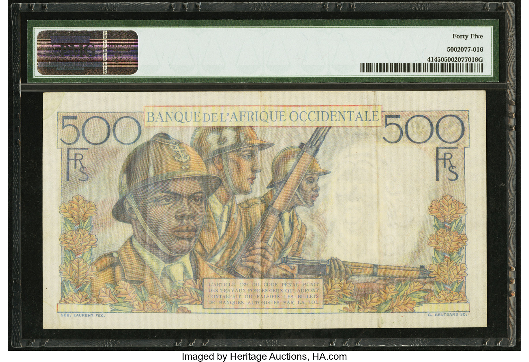 image for: French West Africa  500 francs(B125c)